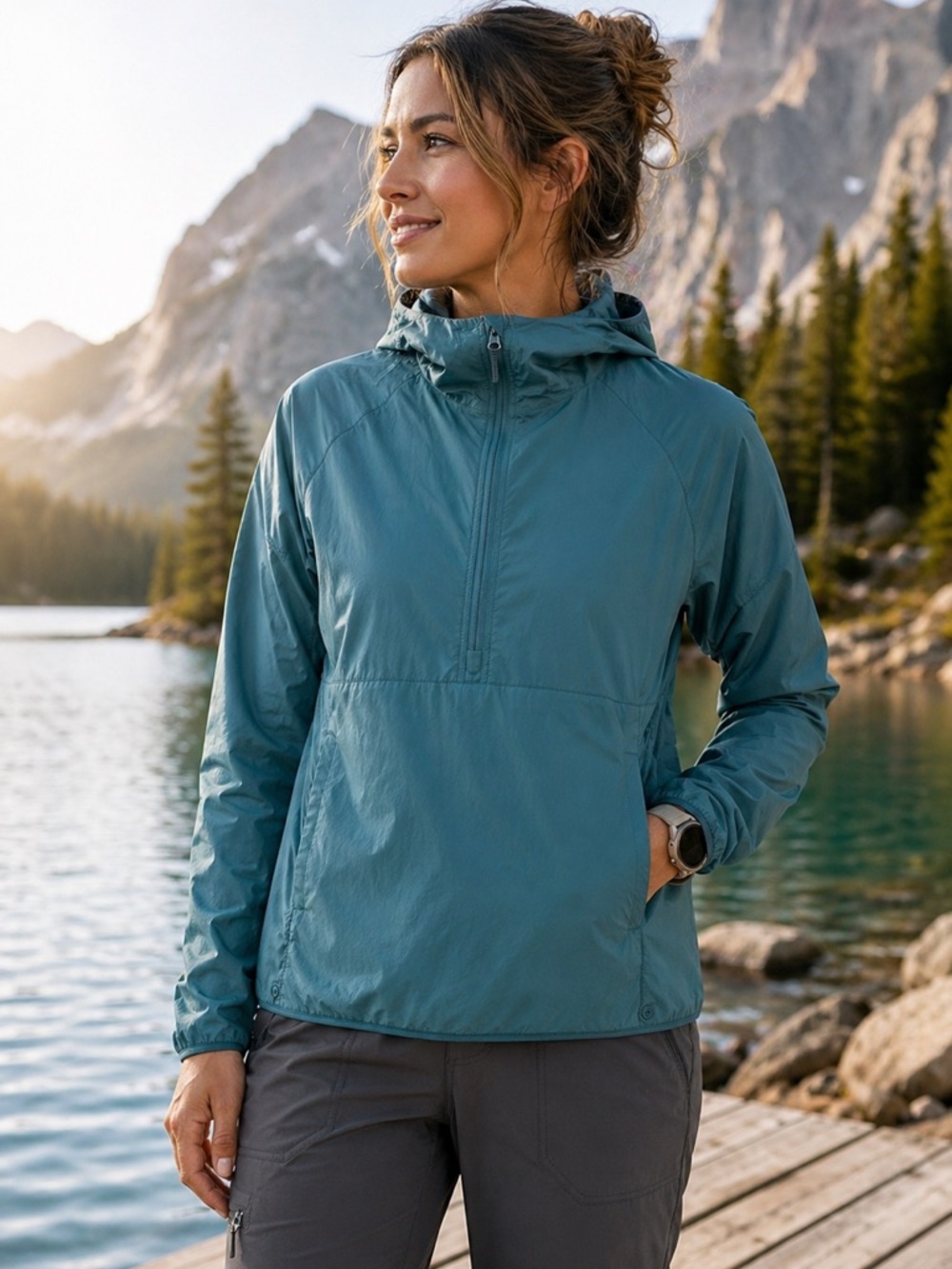 Mountain Hardwear Echo Lake Sun Hoodie UPF 40 Pullover Jacket Small Lightweight